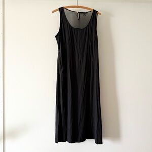 Citron Santa Monica Black Sheer Midi Slip Dress Size PL